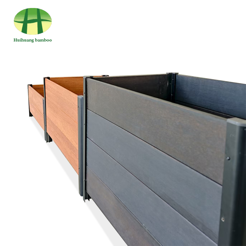 Ulkona säänkestävä bambuistutinkomposiittipuinen istutuslaatikko Ulkona säänkestävä bambuistutinkomposiittipuinen istutuslaatikko