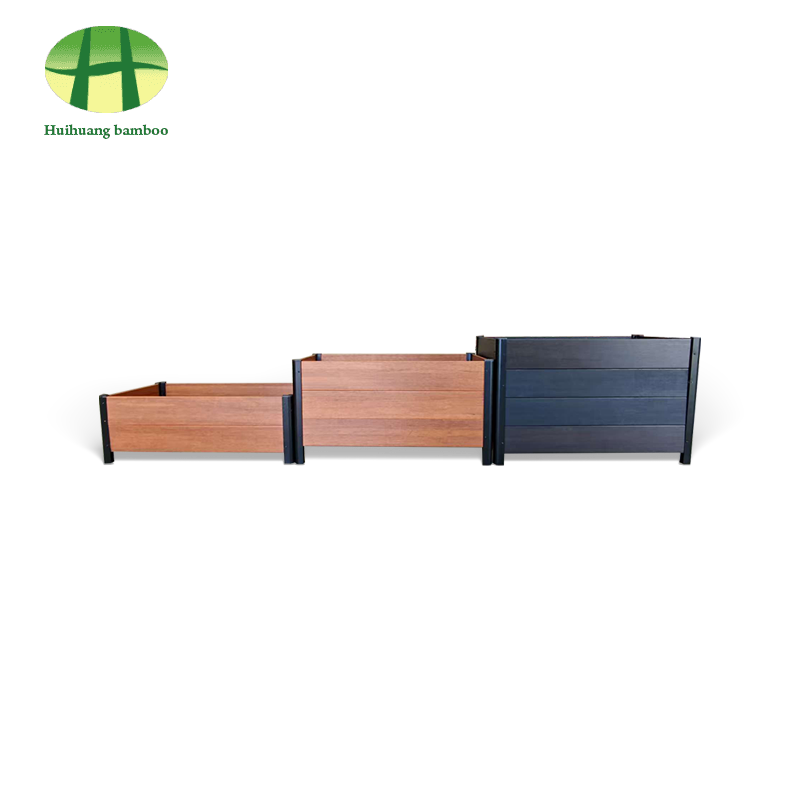 Ulkona säänkestävä bambuistutinkomposiittipuinen istutuslaatikko Ulkona säänkestävä bambuistutinkomposiittipuinen istutuslaatikko