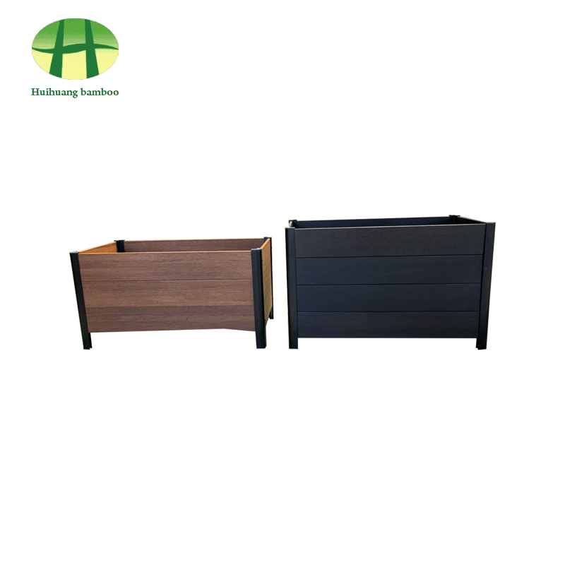 Ulkona säänkestävä bambuistutinkomposiittipuinen istutuslaatikko Ulkona säänkestävä bambuistutinkomposiittipuinen istutuslaatikko